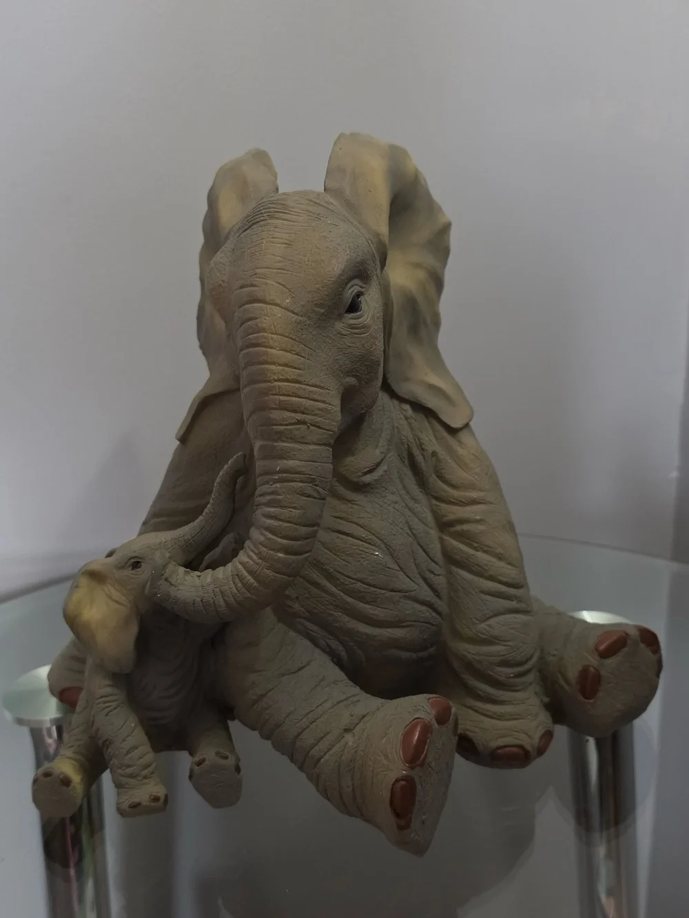 Vintage paw prints tuskers elephants mother & child rise and fall rare